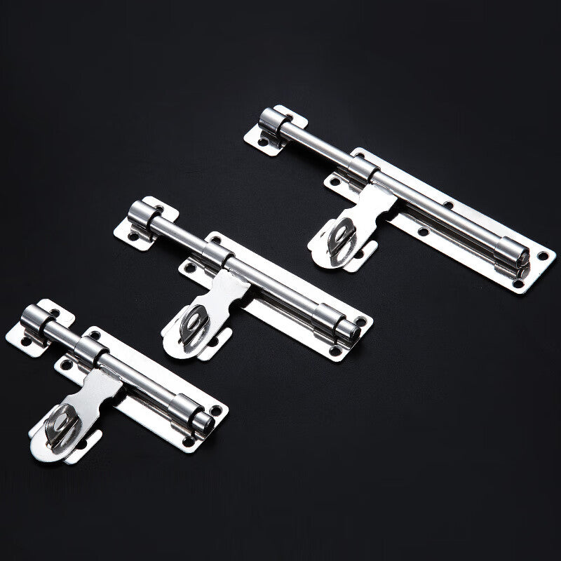 Deqi Stainless Steel Door Bolt, Surface Mounted Padlock Bolt, Anti-theft Door Bolt, 6-inch Flat Plate (with screws)