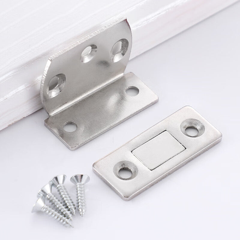Zhuyu No-Drill Invisible Door Stopper, Slim Magnetic Door Stopper for Drawers, Wardrobes, and Sliding Doors, Silver, Price as a Set