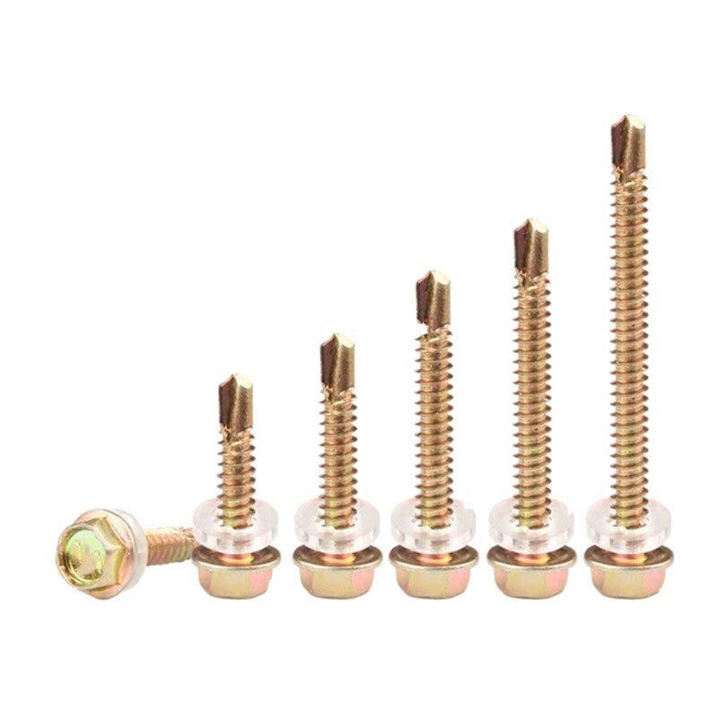Kyoshi self-drilling screws, zinc-coated hexagonal self-tapping screws, zinc-coated dovetail screws, M5.5*20, 100 pieces/pack