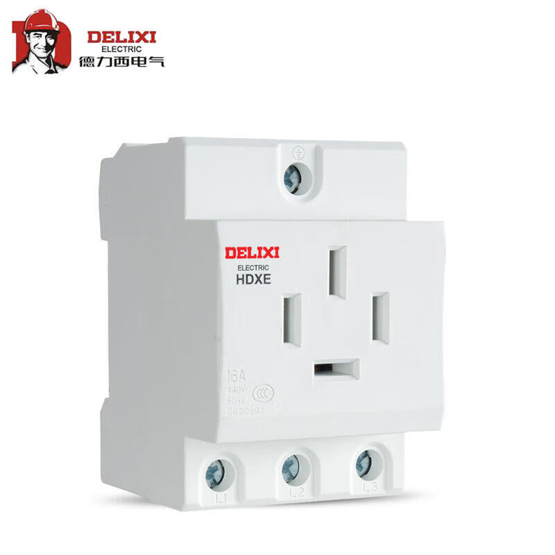 Delixi Electric HDXE rail socket; HDXE socket four plugs 16A