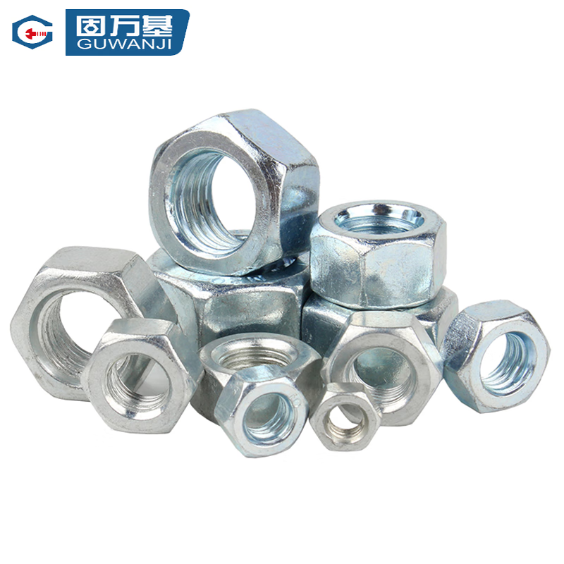 GUWANJI hexagonal nuts, carbon steel, grade 8, color-galvanized, M18 [100 pieces/pack]