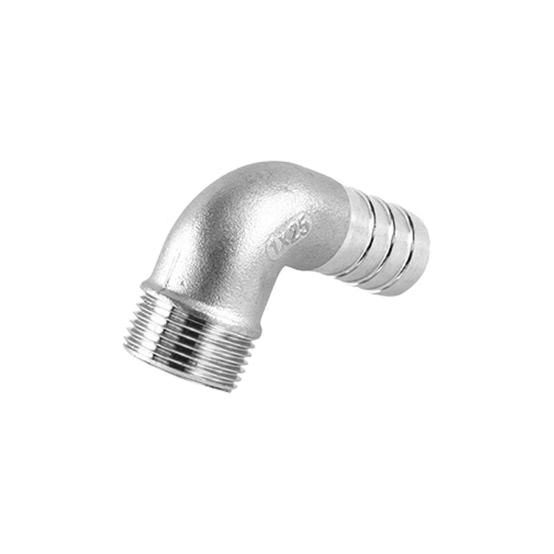 Yipan 304 Stainless Steel Pagoda Connector Male Thread Elbow, 90-degree Right Angle Male Thread Flexible Hoses Quick Connector, 4 pt/DN15/1/2*6, One Price