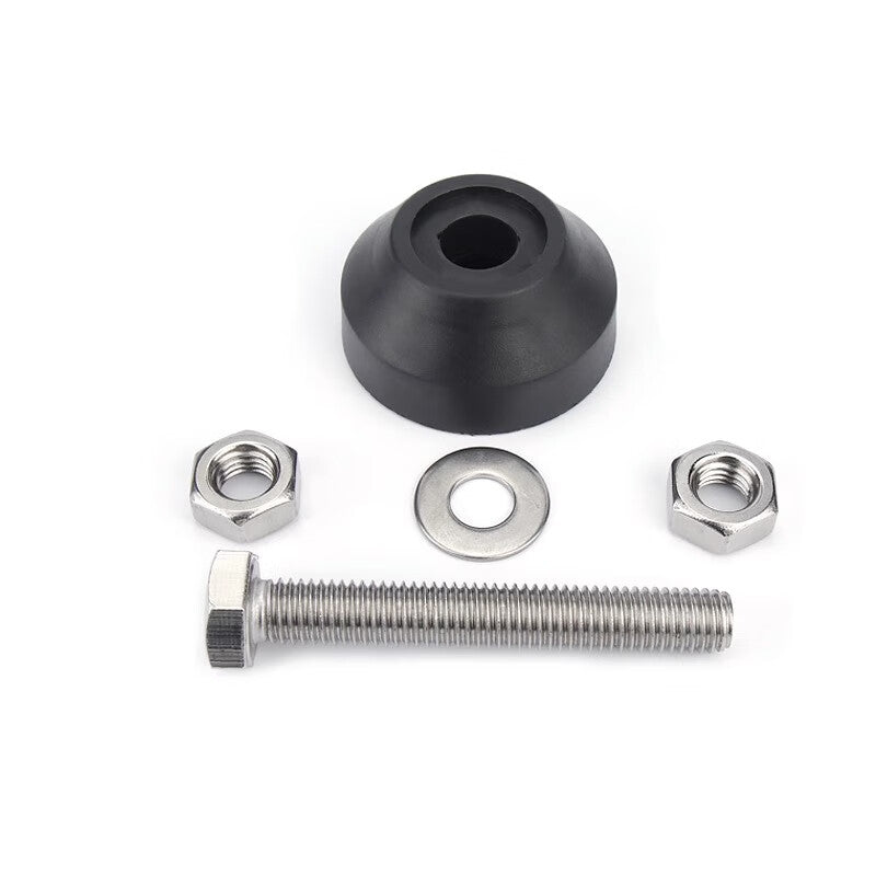 Jingkailong 304 Stainless Steel Nylon Foot Cup with Plastic Fixed Feet and Screw Adjustment Φ40-M12*150