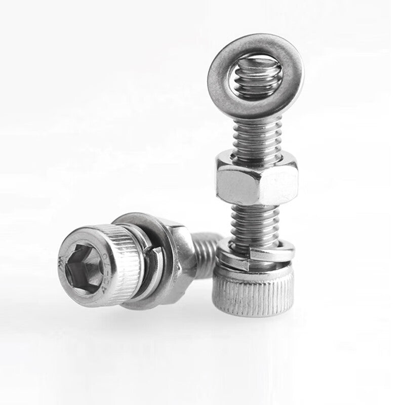 Bairuite 304 Stainless Steel Socket Head Bolt Set, M6*30 [5 Sets]