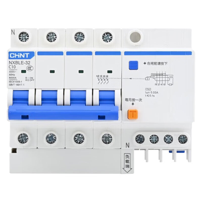 Chint NXBLE-32 4P C10 30mA 6kA Leakage Protection Circuit Breaker