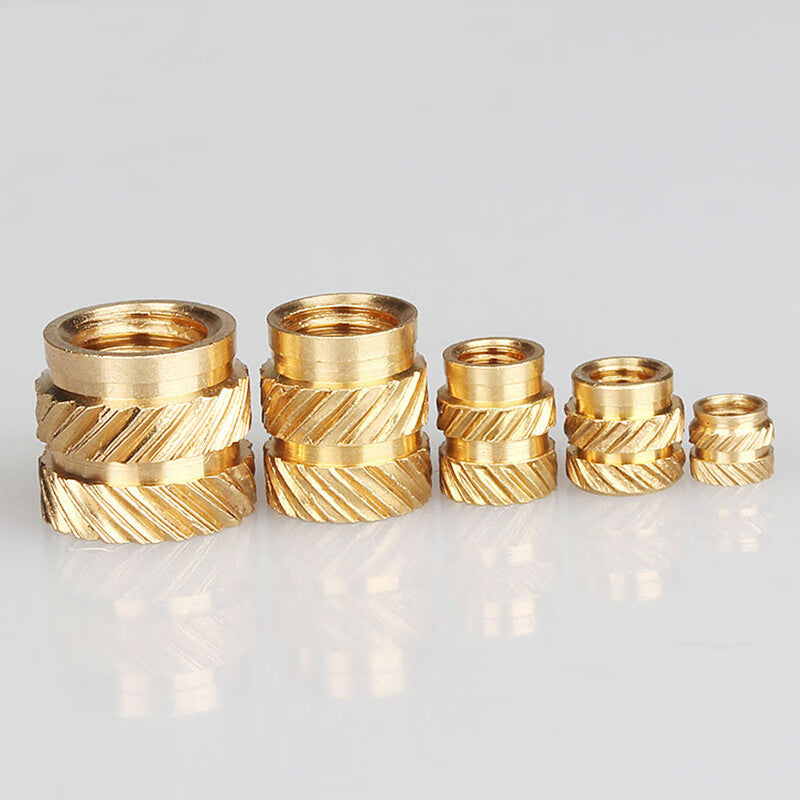 Deqi Injection Molded Hot Melt Copper Nuts, Embedded Copper Inserts, Knurled and Embossed Hot Pressed Helical Knot Nuts, M2*3*3.2 (50 pieces)