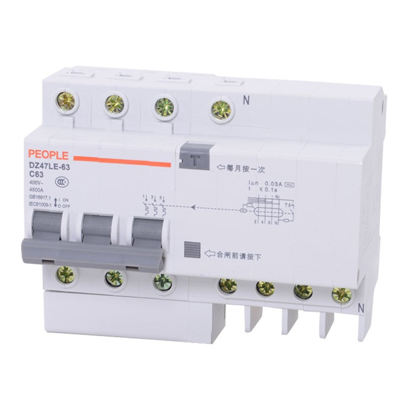 People's Electric DZ47LE-32 3P+N 20A Circuit Breaker