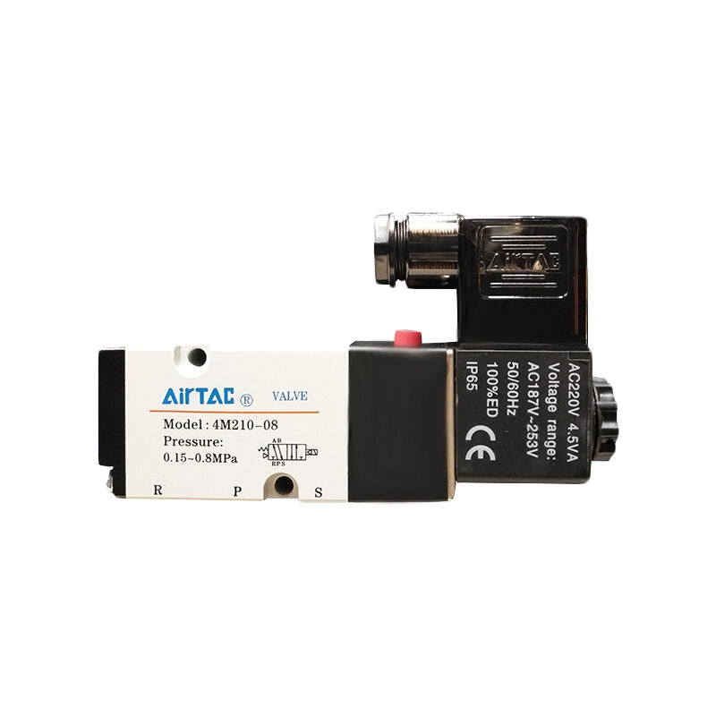 AirTAC NAMUR specification internal pilot solenoid valve, 2-position 5-way, single solenoid, DIN socket; 4M21008C