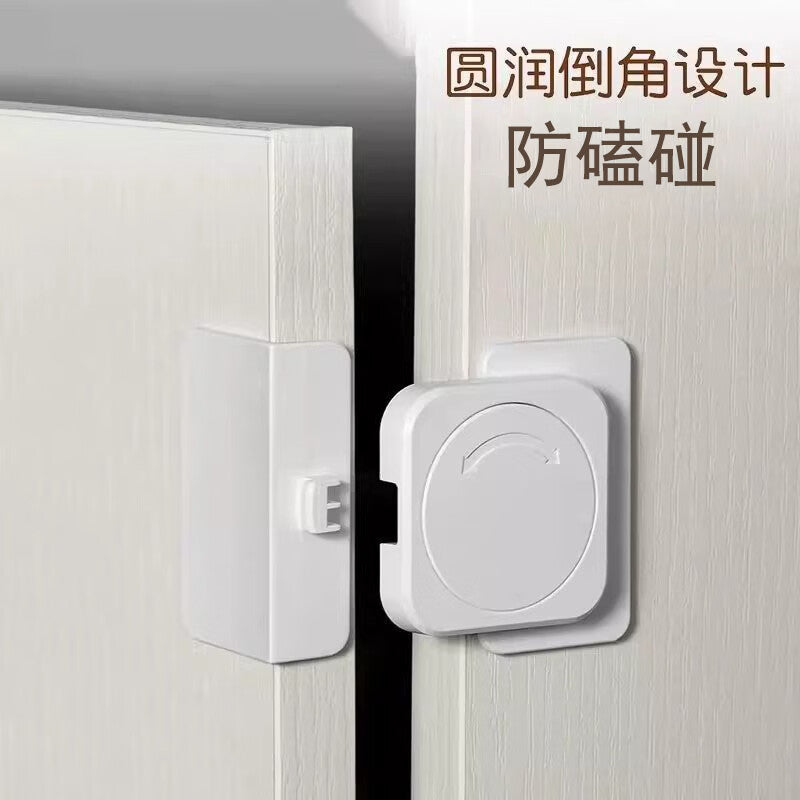 TIMUS child safety lock cabinet door fixing refrigerator lock multi-functional protection no drilling required right angle lock buckle flat angle white 2 pieces