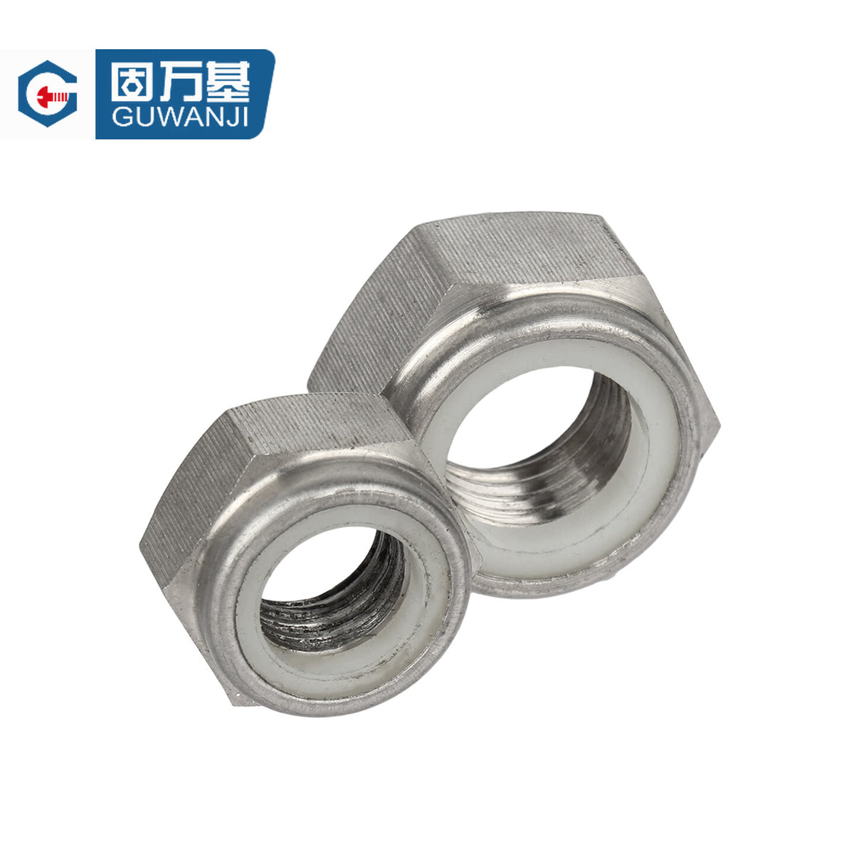 GUWANJI Non-metallic Insert Locking Nut TA2 Pure Titanium Nylon Locking Nut Titanium Alloy Loosening Nut Anti-slip Nut Anti-locking Nut M6 [5 pieces]