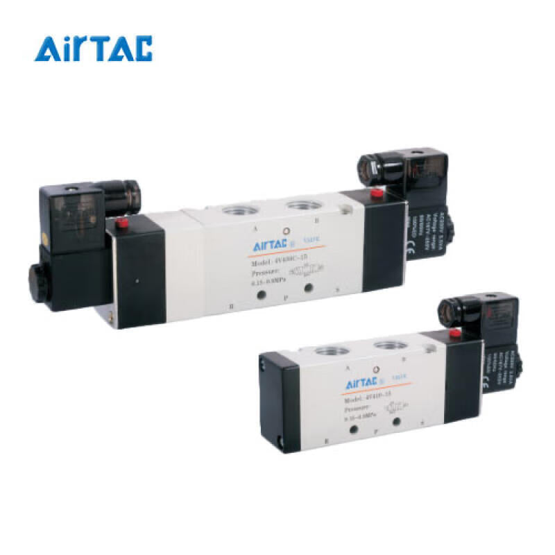 AirTAC 2-position 5-way single electric solenoid valve, terminal type; 4V41015B-W