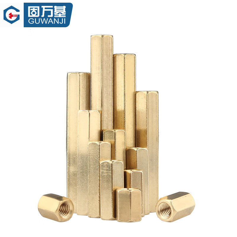GUWANJI Double-Pass Hexagonal Copper Standoffs, Isolation Standoffs, Nut Standoffs, Hollow Chassis Motherboard Computer Standoffs M3x50 [10 pieces/pack]