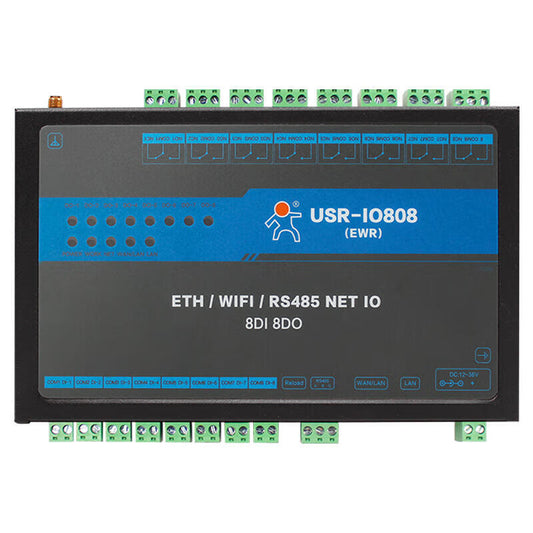 LonHand RS485 network 8-way IO relay remote switch control modbus IO808 Ethernet/Wi-Fi network USR-IO808-EWR V2