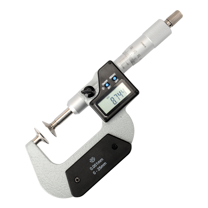 Northwest China, Qinghai Province, Electronic Digital Display Gear Normal Micrometer, Round Head Butterfly Type Outside Micrometer, 290-21-450/Measuring Range 0-25mm