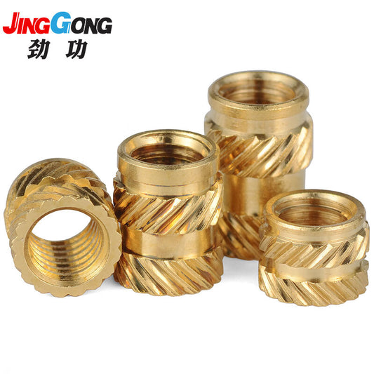 JINGGONG Hot Melt Nuts, Injection Molded Copper Nuts, Pre-embedded Knurled Hot Press Inserts, Hot Melt Nuts M3*6*4.5 (50 pieces)