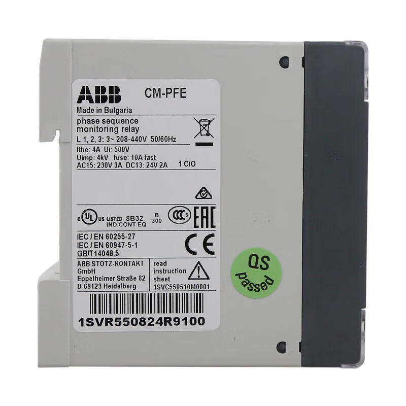 ABB CM-PFE Three-Phase Monitor, Phase Sequence 208-440VAC