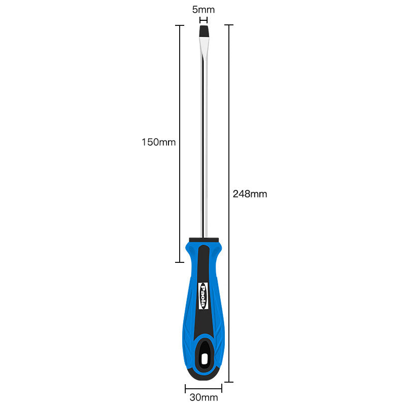Paola large flat screwdriver 5*150mm chrome vanadium steel strong magnetic extension 1507