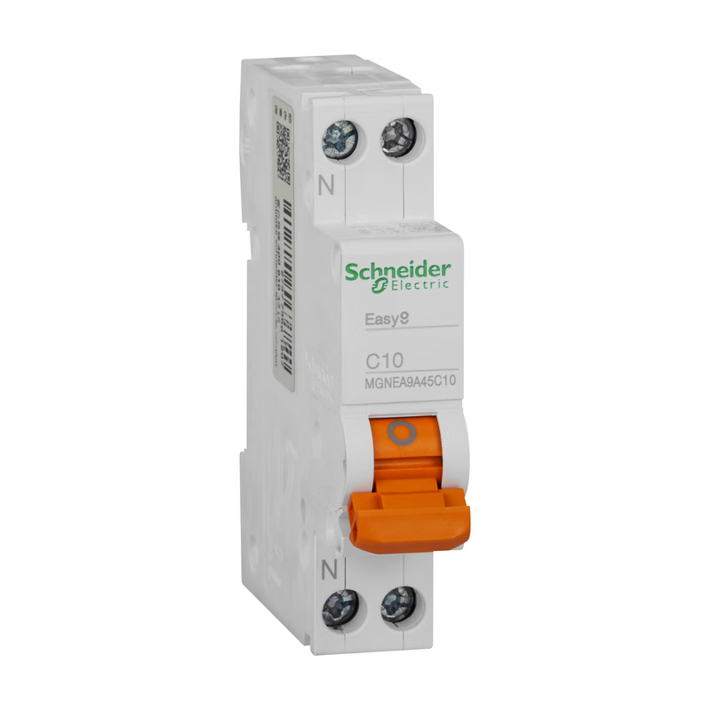 Schneider Electric small circuit breaker, EA9A45 phase + neutral C10A; MGNEA9A45C10