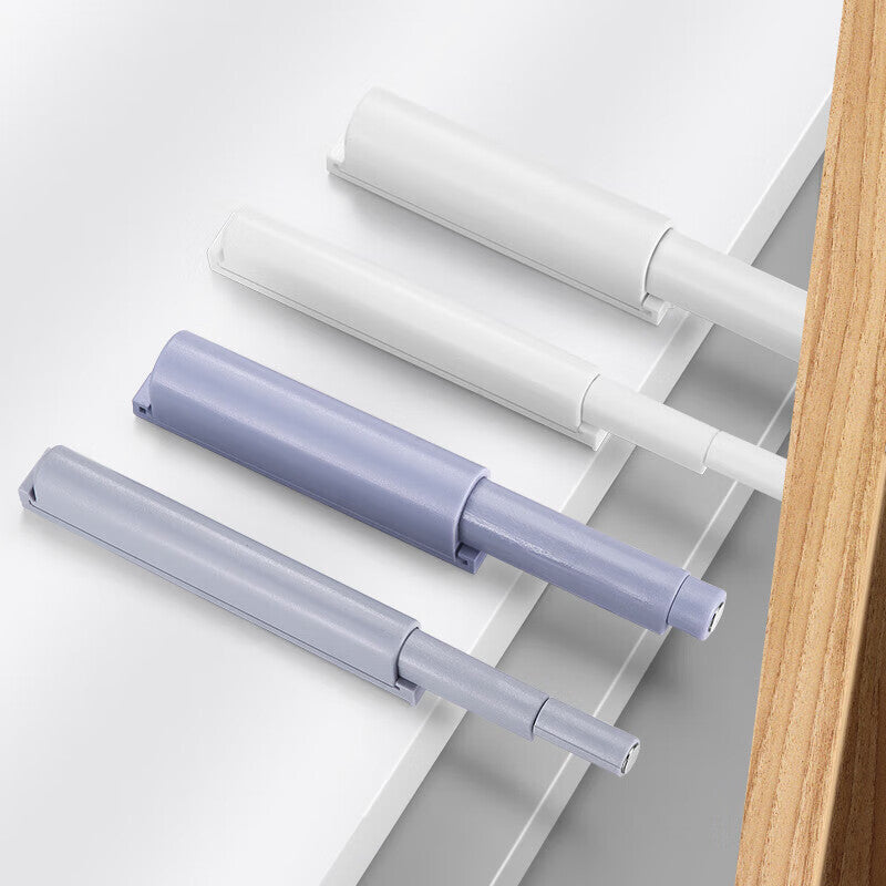 iGear 2-pack of push-to-open mechanisms, handle-free, invisible door/cabinet/drawer spring-loaded devices, 10mm white head.