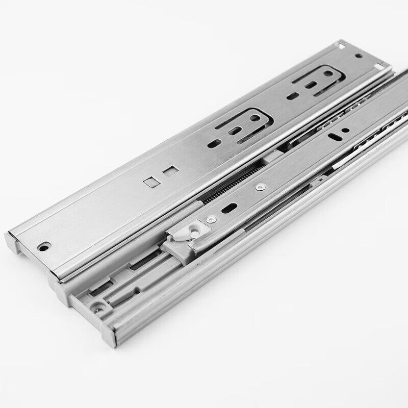 Bingyu Stainless Steel Damping Drawer Slides, Thickened Drawer and Cabinet Three-Section Slides, 12-inch 300mm (1 set), Screws Included, BH-673