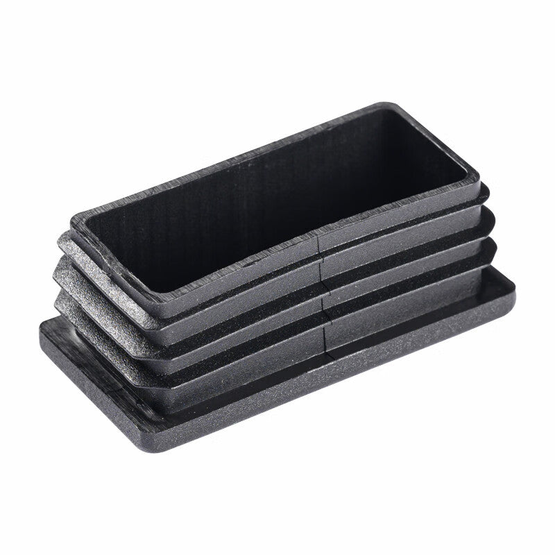 Winstein WSX179 (50 pieces) Rectangular Pipe Plugs, Plastic PE Pipe Plugs, Square Pipe Plugs, Furniture Foot Pads, End Caps, Black 30*50 Rectangular Pipe Plugs