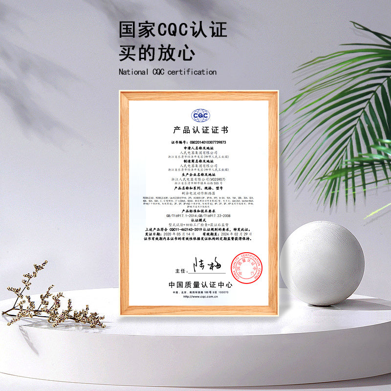 People's Electrical Appliances PEOPLE leakage protector leakage protection switch circuit breaker with leakage protection RDB5LE series 32A D type 1P+N