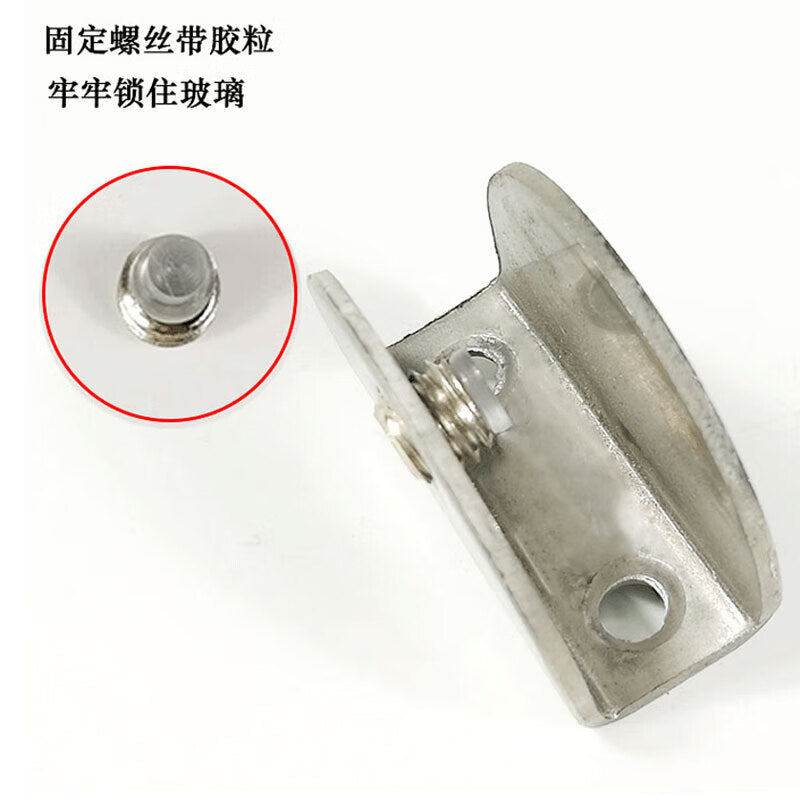 Deyu Crafts Stainless Steel Glass Clips, Brackets, Partition Glass Fixing Clips, Accessories, 10 pieces/pack, Semi-circular Large Size (can clamp 9-14mm)