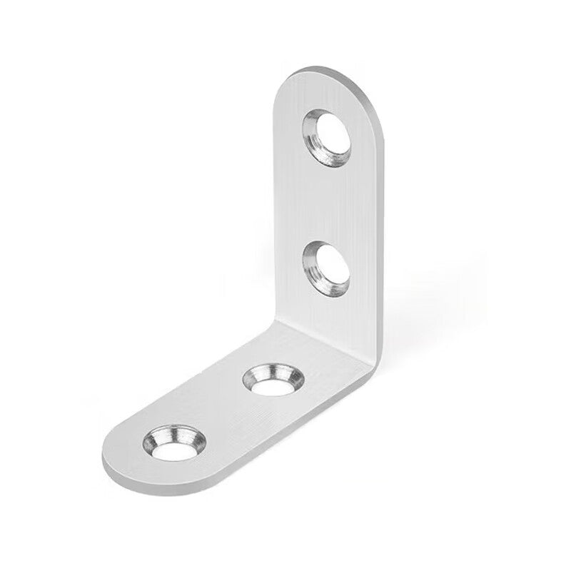 Jin Gu Lao Thickened Stainless Steel Angle Bracket Fixer 90 Degree Right Angle Triangular Bracket L-Shaped Layer Support 10 Pieces Pack with Screws No. 1 20*20*16mm