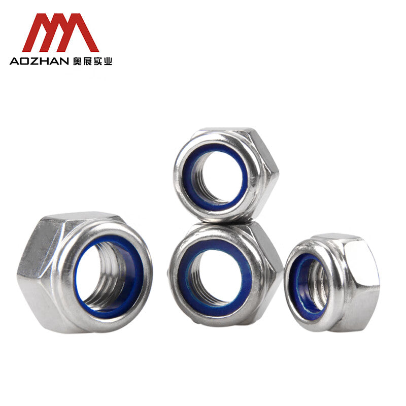 AOZHAN 304 Stainless Steel A2-70 Hex Nylon Nuts DIN985 Full Series M20 2 pieces/pack