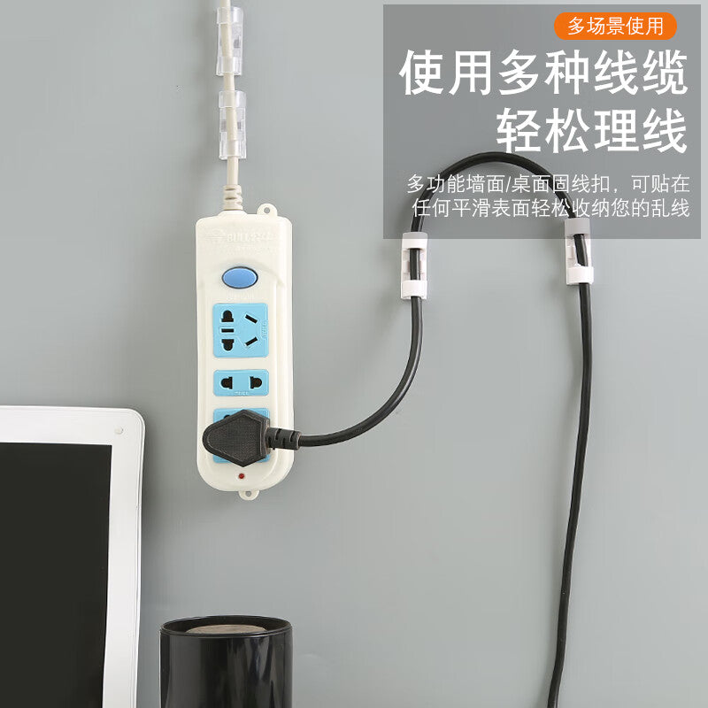 Cable Organizer with Speed Wheel, Medium Transparent, 60pcs (Suitable for 6-10mm cables), Plastic