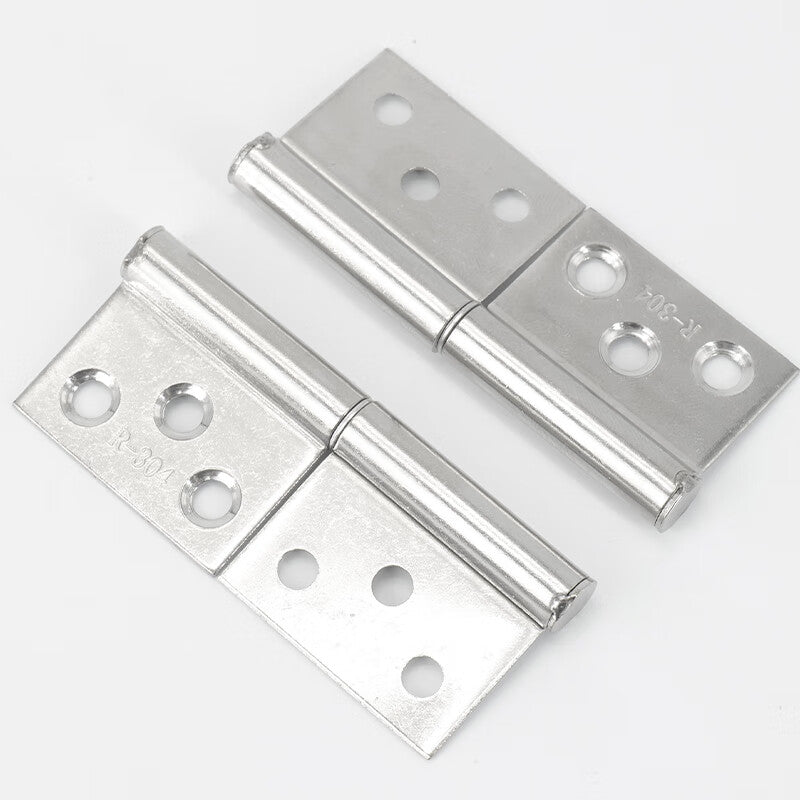 Bingyu Stainless Steel Flag-Shaped Hinges, Removable Fire Door Hinges, 3-inch 1.5mm Thick (Two Pairs Per Set), with Screws, BH-611