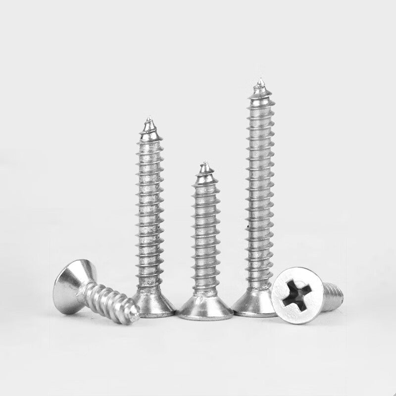 304 Stainless Steel Countersunk Self-Tapping Screws, Phillips Head Wood Screws, Extended Screws M3.9*32 (100 pieces) 304