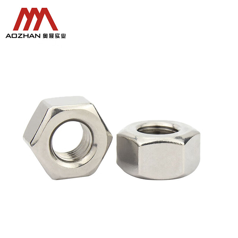 AOZHAN HG20634 Hexagonal Nuts for Steel Pipe Flanges, 304 Stainless Steel Chemical Nuts and Sheets, GPH M48 (25 pieces/box)