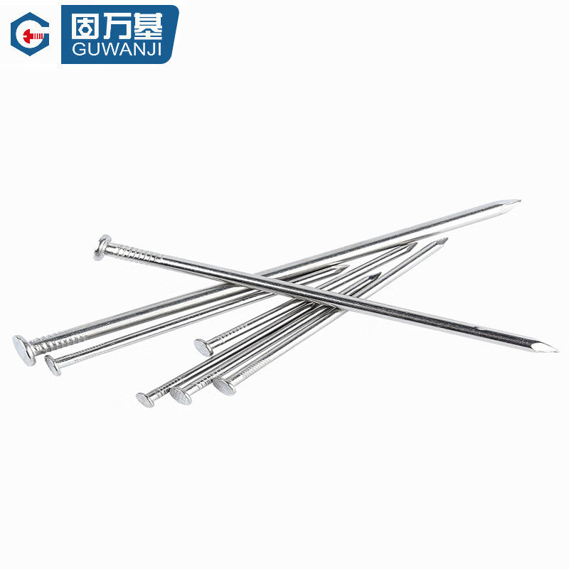 GUWANJI Stainless Steel Round Nails, Woodworking Long Nails, Floor Nails, Wall Nails, 201 Twisted Nails, 4.0 inch - Half a pound (approx. 25 nails)