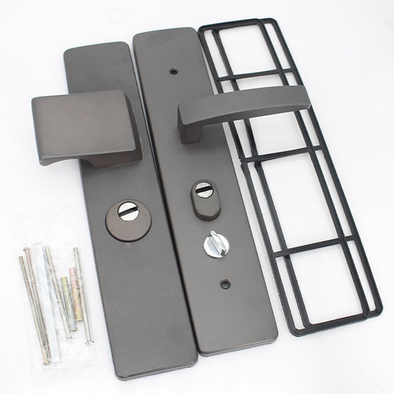 Deqi security door handle, space gray ear style security door handle, interactive single-action minimalist handle, interactive single-action - door thickness 9cm