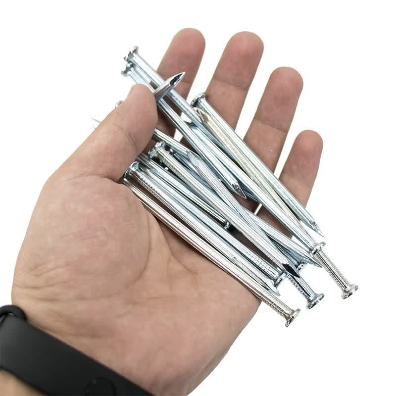 Hesdig JG-01 Straight-grained Cement Nails, High-strength Steel Nails, Wall Nails, Picture Hanging Nails, Round Nails, Hook Nails, 1kg/box, 25mm