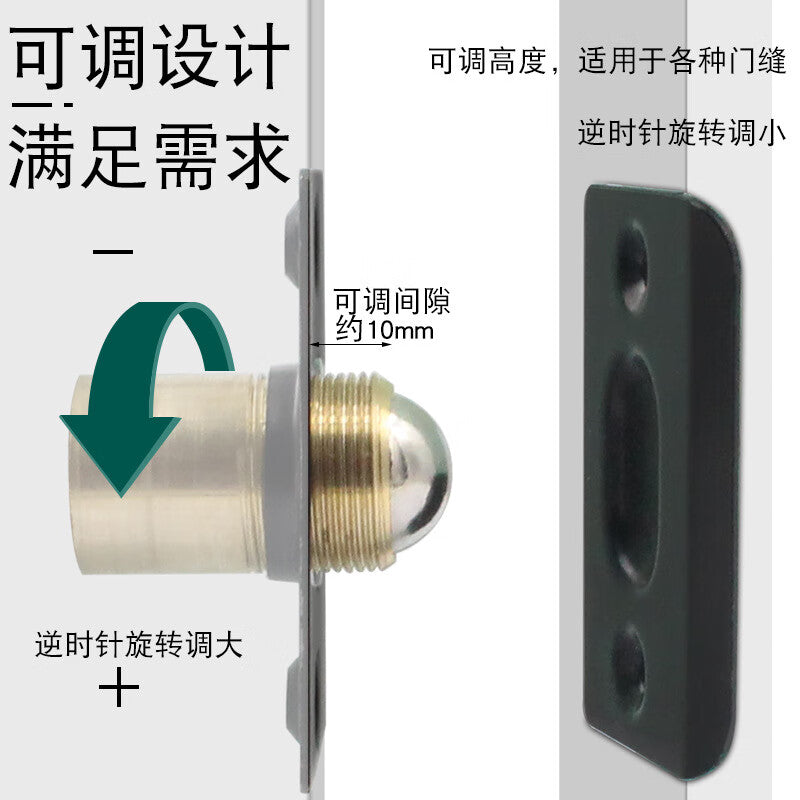 Spaceman copper ball-operated door with spring-loaded ball lock for room doors, hidden doors, KTV card latches, adjustable top ball copper door, antique bronze.