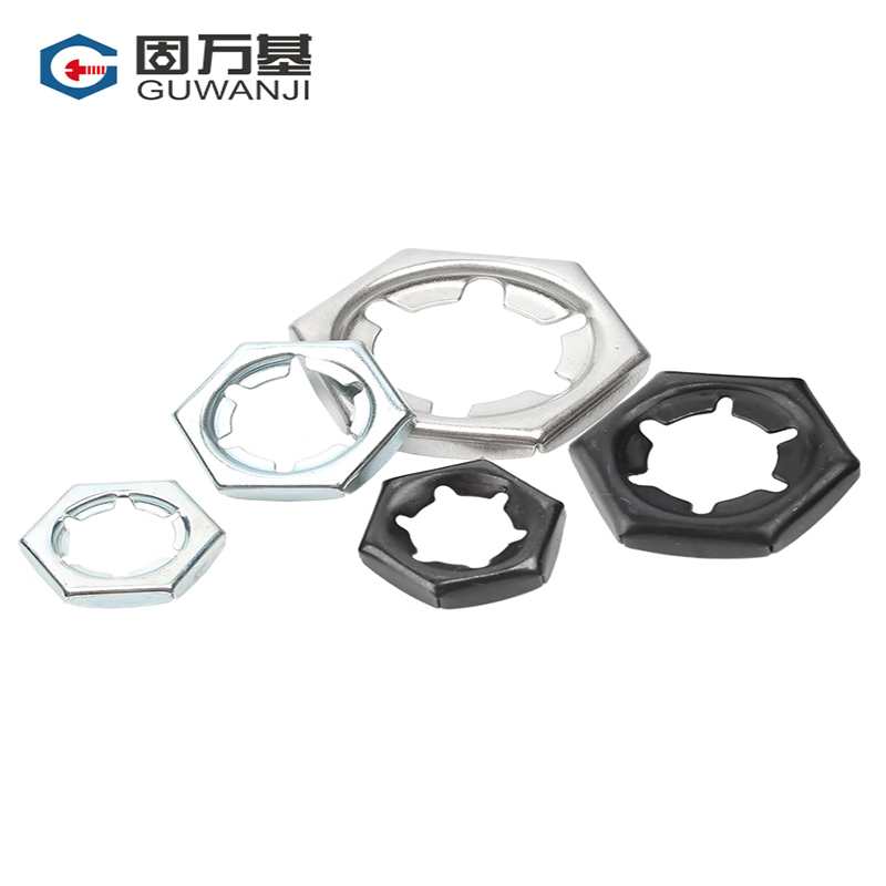 Guwanji Fastening Nuts GB 805 304/316 Stainless Steel, Black Galvanized, Anti-return Self-locking Nuts, Locking Nuts, Iron Washers, 304 Stainless Steel M12 [20 pieces]