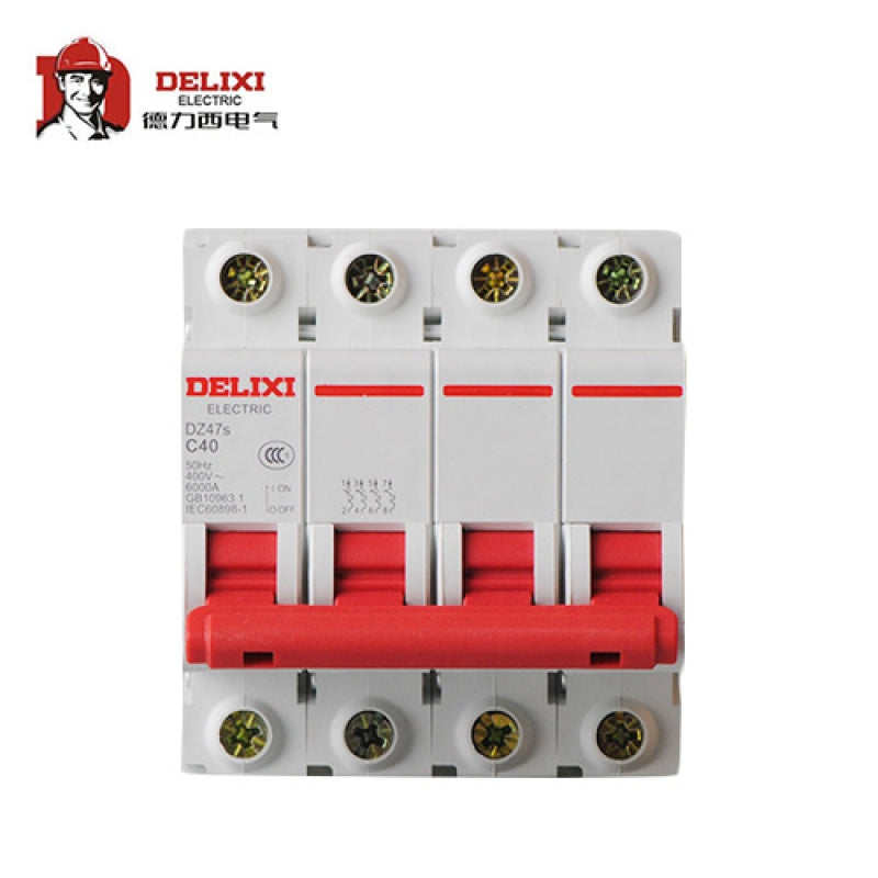 Delixi air switch small circuit breaker DZ47s C type 4P 63A