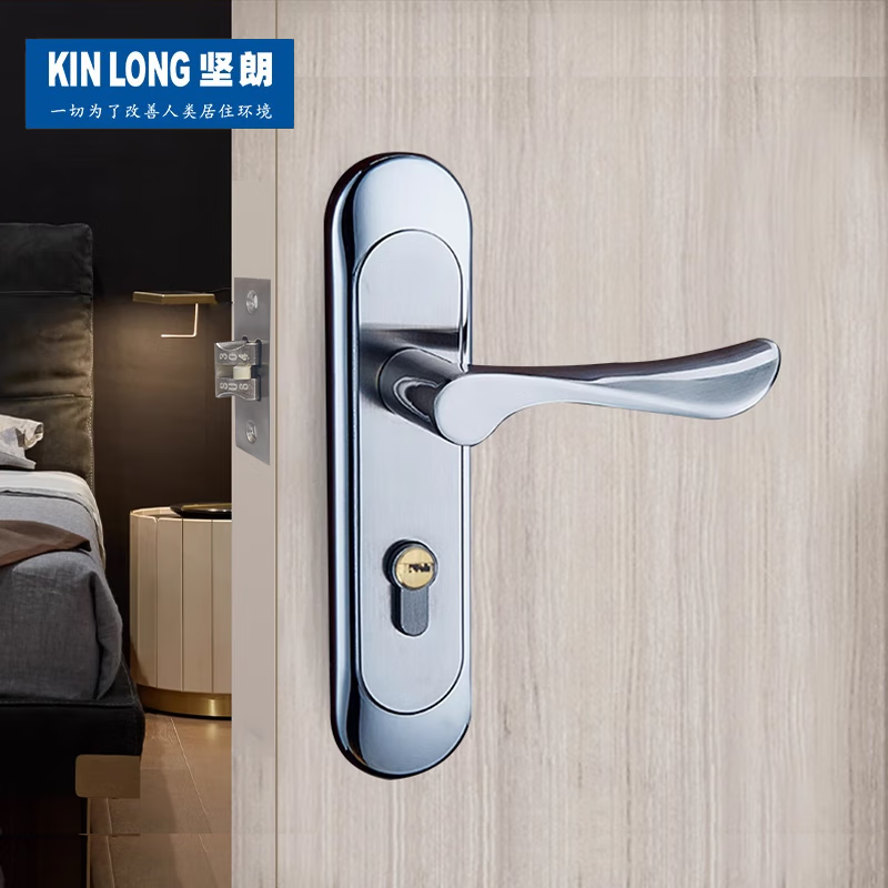 Kinlong (KIN LONG) door locks, single latch, stainless steel door handles, universal locks for home and indoor wooden doors, hardware reinforcement.