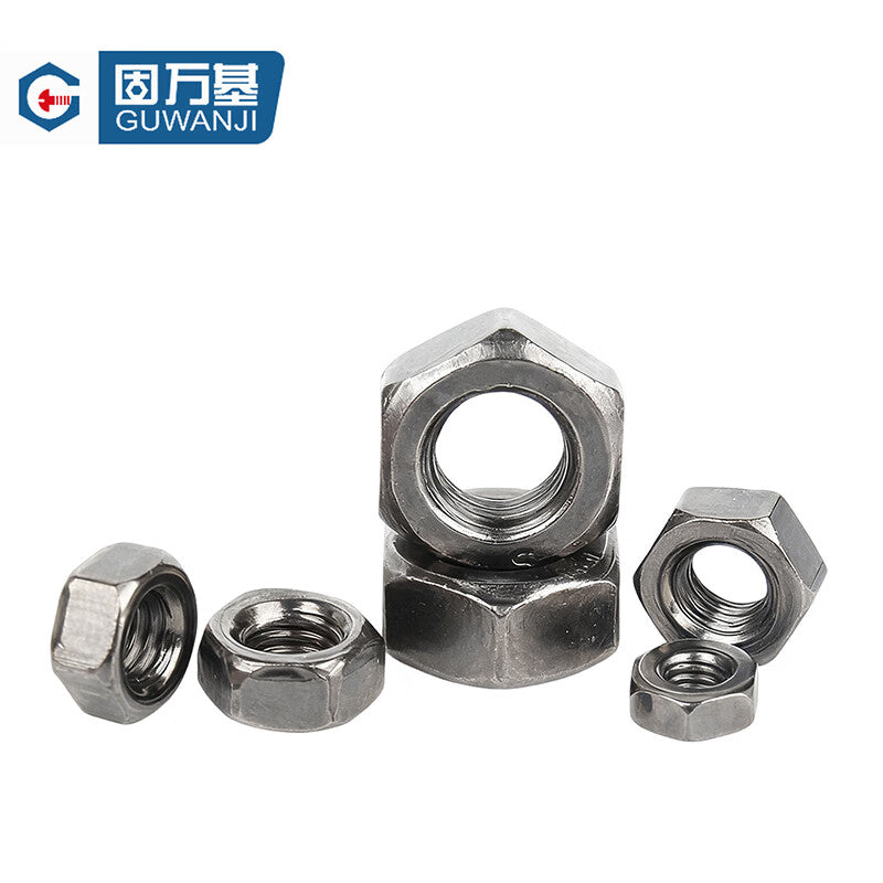 GUWANJI hexagonal nuts, carbon steel black nickel hexagonal nuts, bolts, caps, and nuts, M2.6 [2000 pieces]