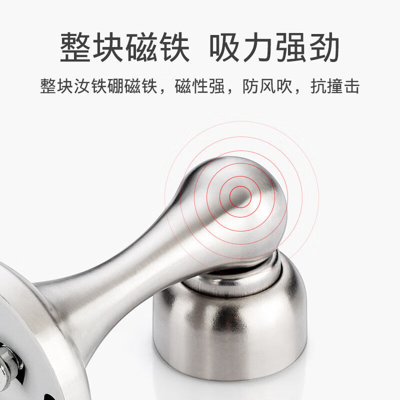 Yuhuaze Stainless Steel Door Stopper, Drillable Floor Stopper, Silicone Anti-collision Device, Door Stopper, Door Blocker, Bathroom Door Top Door Stopper