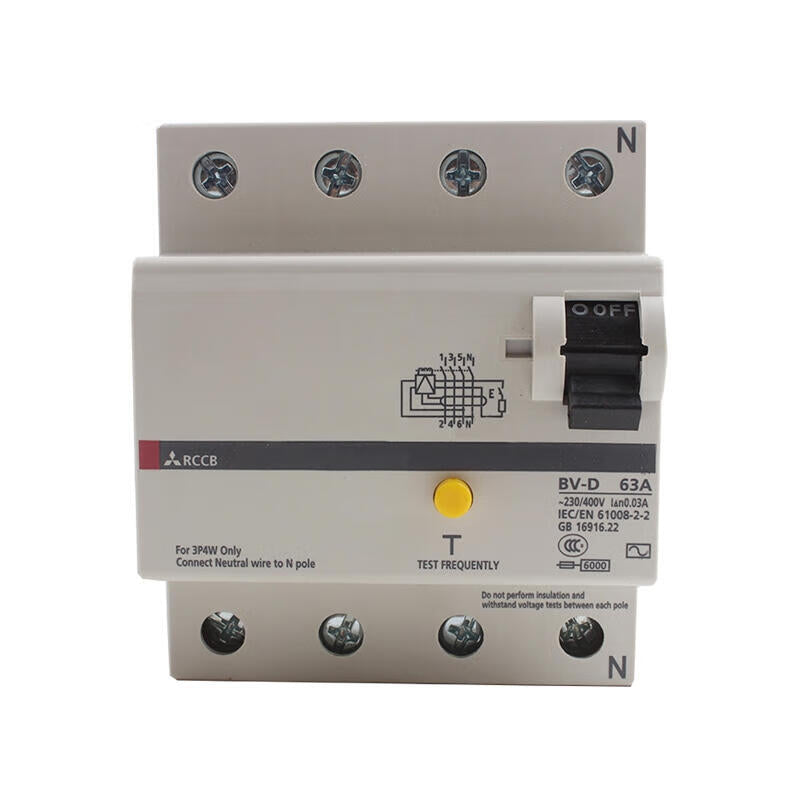 Mitsubishi Electric 63A 4P Miniature Circuit Breaker - 300mA