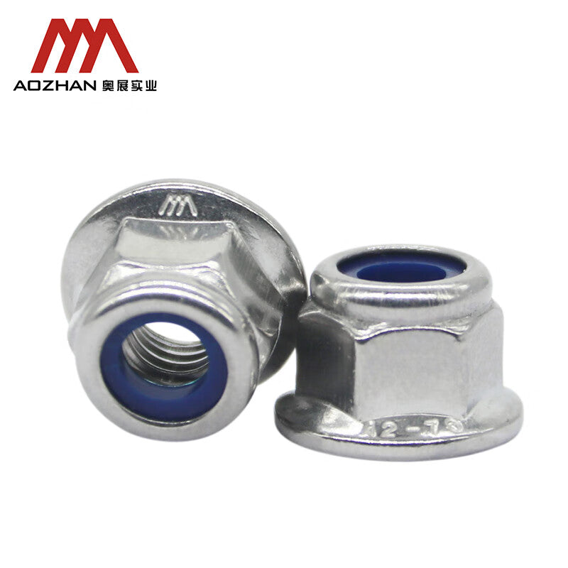 AOZHAN DIN6926 Non-metallic Insert Hexagonal Flange Face Locking Nut 304 Stainless Steel GPH M6 (800 pieces/box)