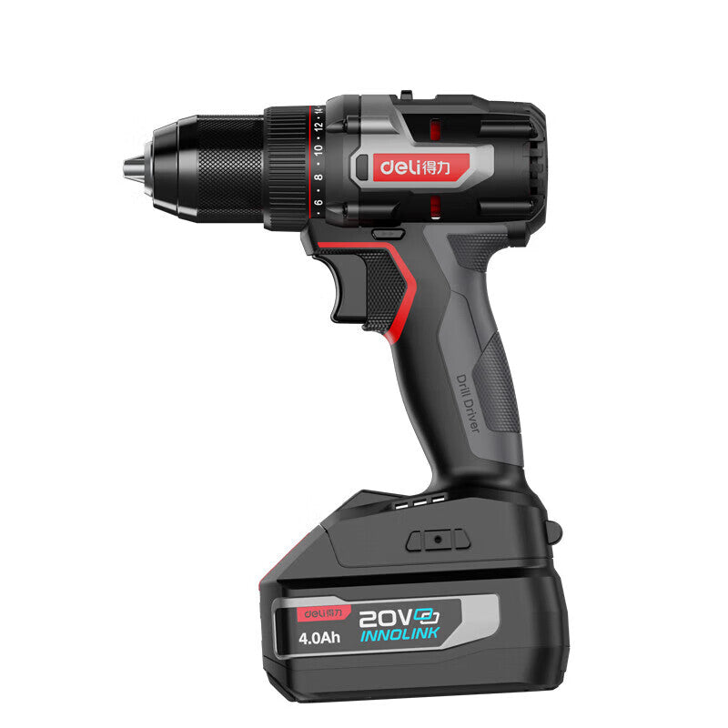 DELI Tools Professional Grade 20V 70Nm 13mm Lithium Drill; DE-DZ20-2D4 (Two batteries and one charger 4.0)