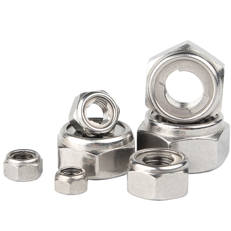 Kaying 304/201 Stainless Steel Metal Anti-Locking Self-Locking Nut, All Metal Hexagonal Locking Nut, M8 [10pcs] 304