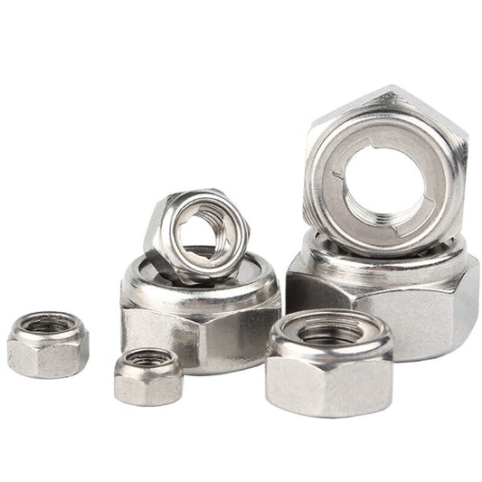 Kaying 304/201 Stainless Steel Metal Anti-Locking Self-Locking Nut, All Metal Hexagonal Locking Nut, M8 [10pcs] 304