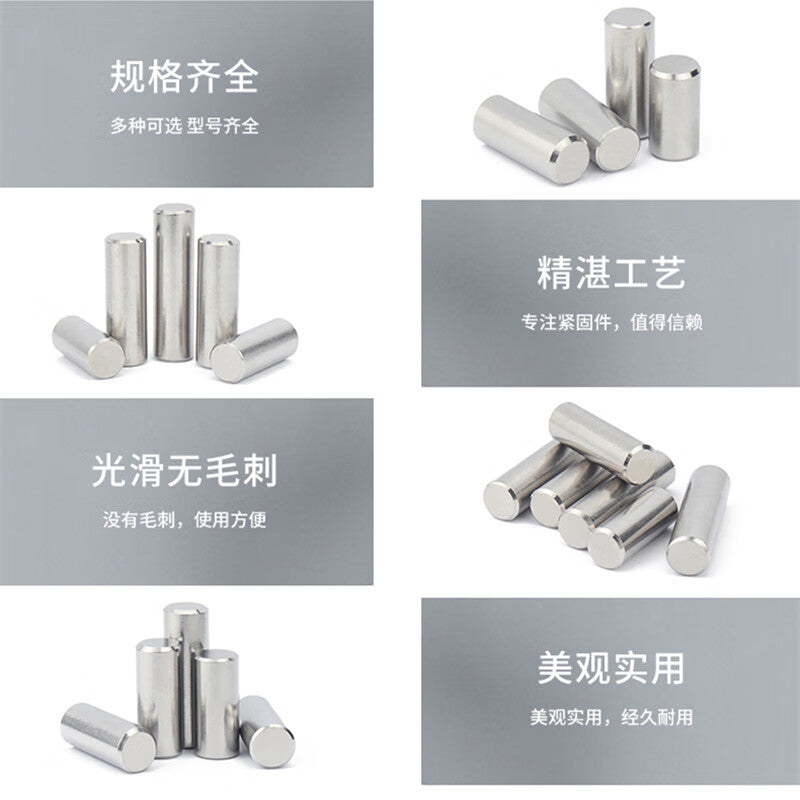 XUTE 304 Stainless Steel Pins, Cylindrical Pins, Locating Pins, Fixing Pins, Solid Pins φ2*8 (100 pieces)