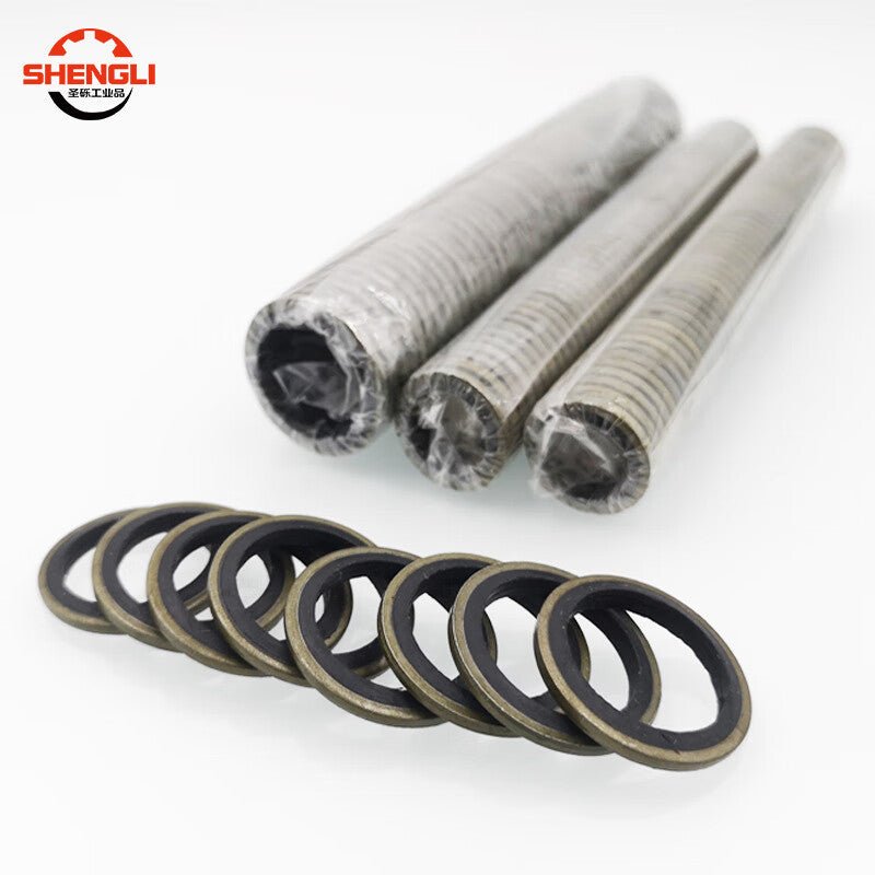 Shengli Combination High-Pressure Oil Pipe Sealing Gaskets and Sealing Screw Gaskets, Nitrile Combination Gaskets, Inner Diameter 22mm [100 Pieces]