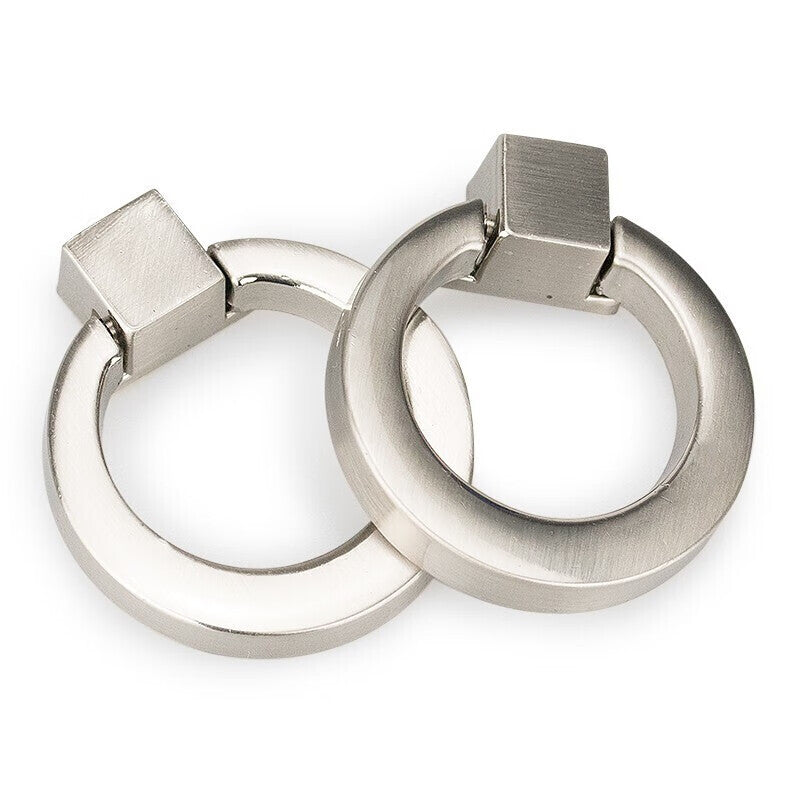 Jin Gu Lao Round Ring Hanging Handle, Pull Ring Handle, Modern Minimalist Wardrobe Drawer Handle, Bright Chrome KZS-1154